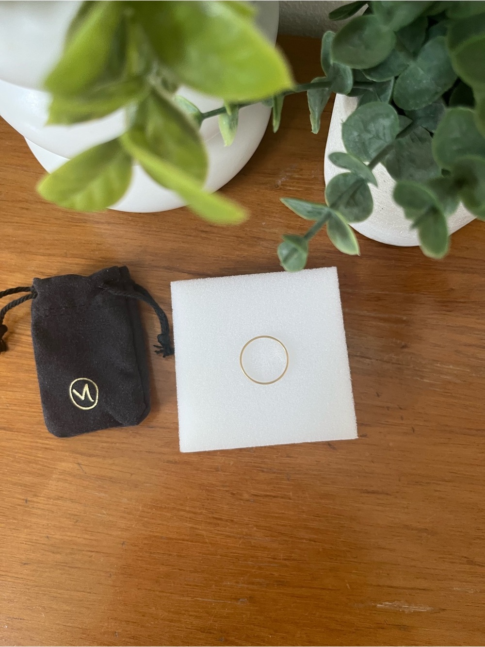 Mejuri Thin 14 k Gold Stacking Ring - Size 8